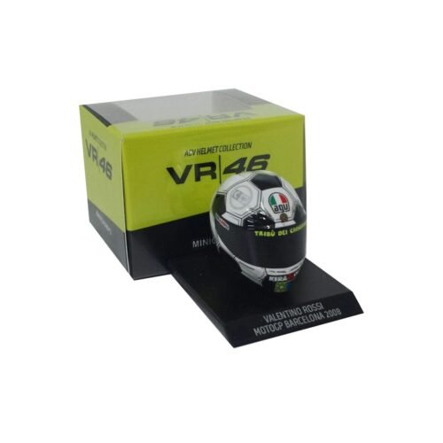 VR46 Minichamps Model Helmet Moto AGV 1:10 Barcelona 2008 Motogp
